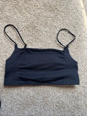 Black Ribbed Cropped Tank Top S/M
